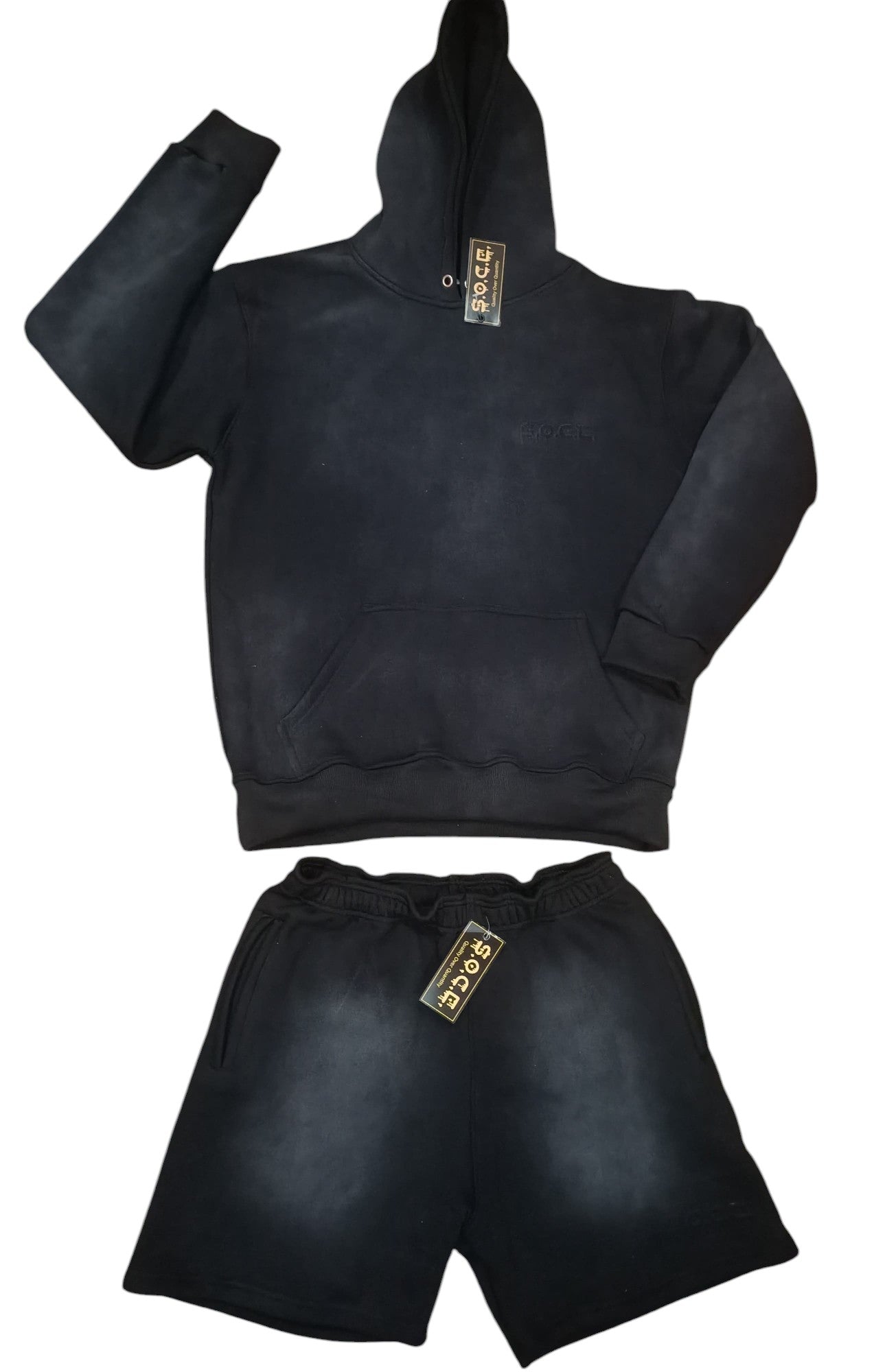 Faded Blank Hoodie & Short Set