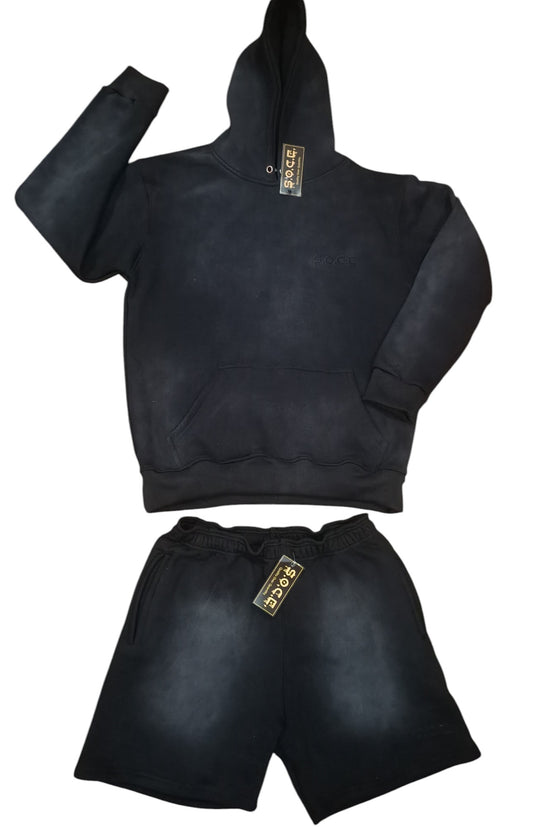 Faded Blank Hoodie & Short Set