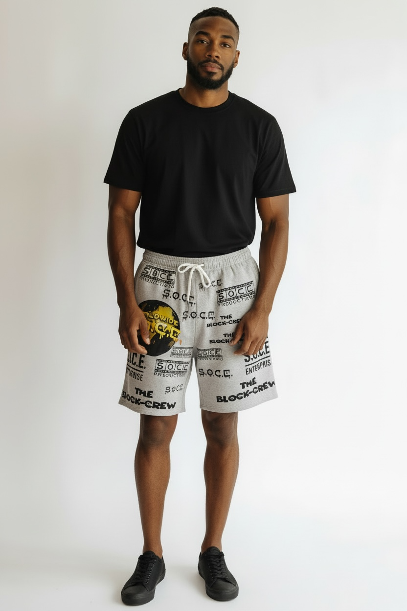 Multi-Logo Cotton Boat Shorts